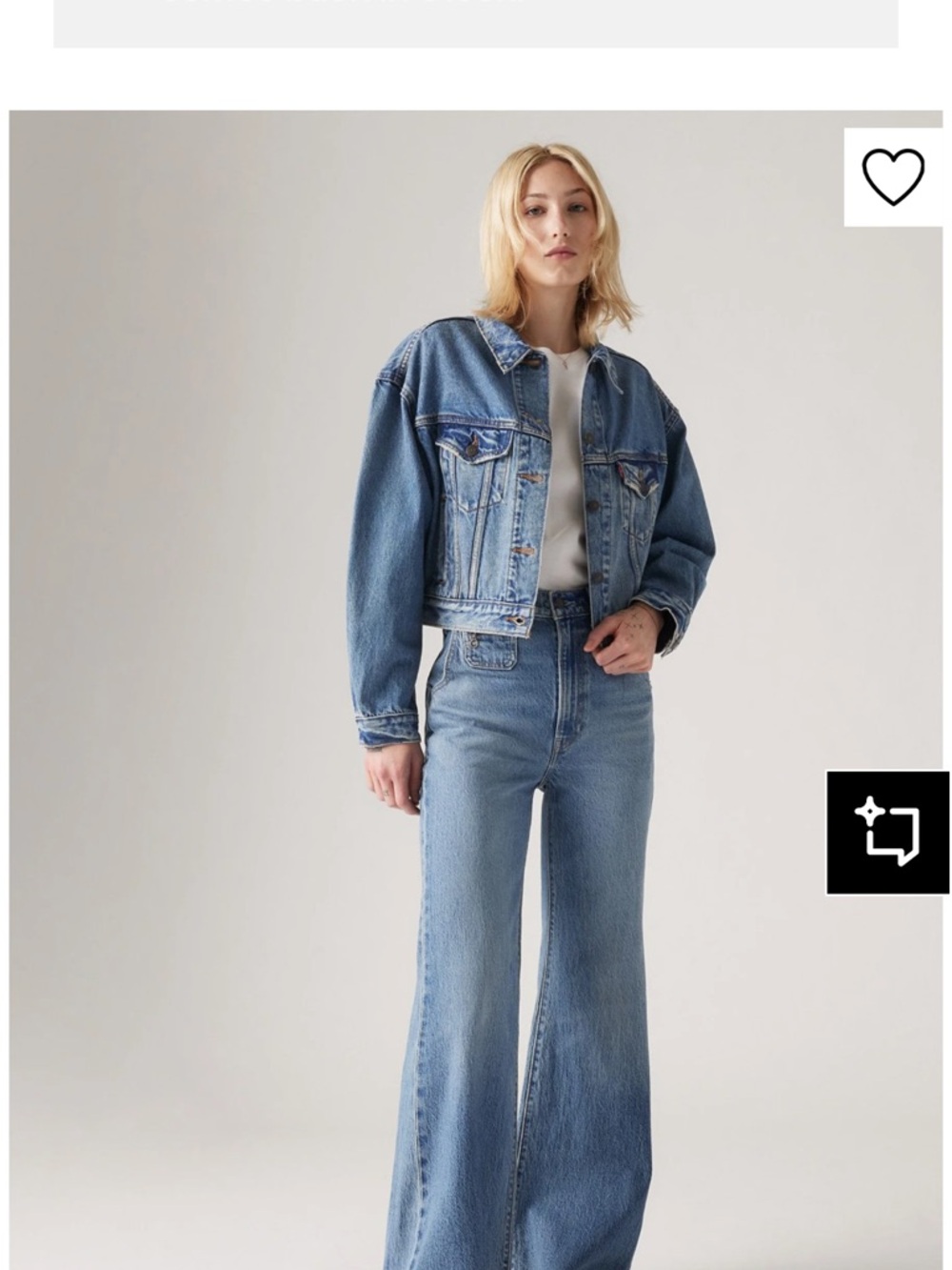 Levi’s vintage rib-cage bell jeans.